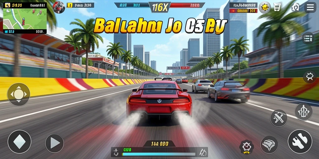 Gameplay Racing seru di <strong>116X</strong> dengan berbagai trek menantang.