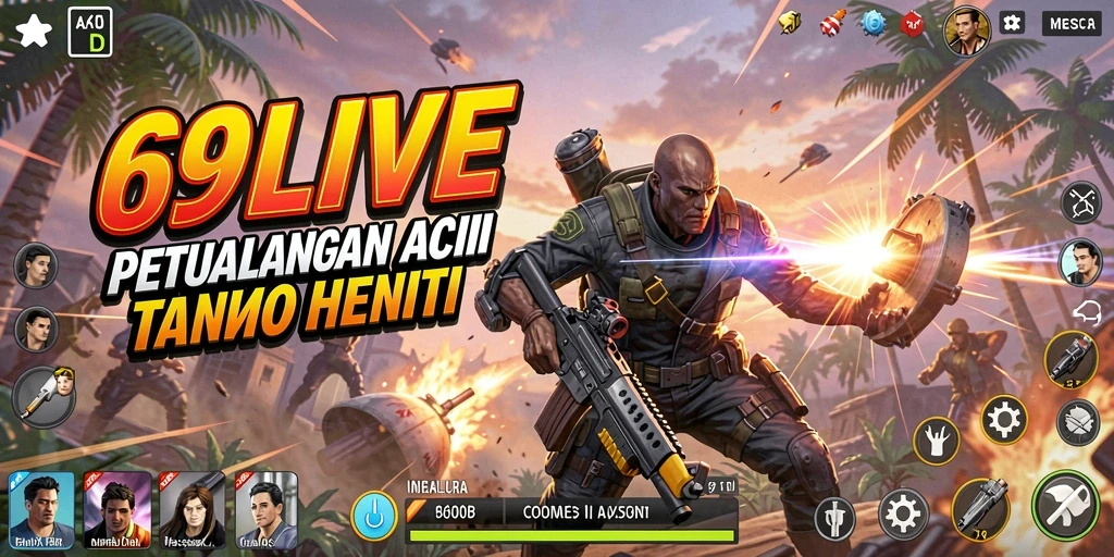 Screenshot utama 69LIVE menampilkan aksi pertarungan mendebarkan.