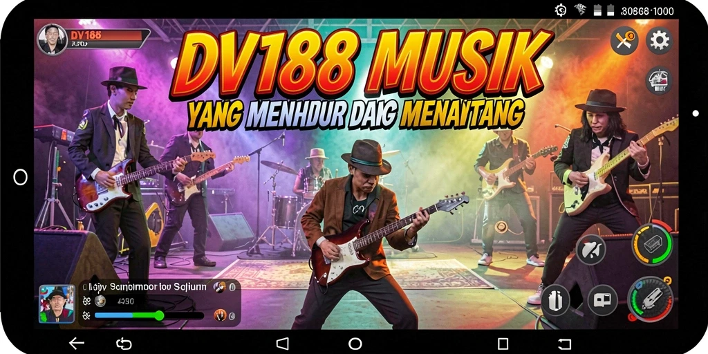 Tampilan gameplay seru dalam DV188 dengan irama musik yang menggoda.