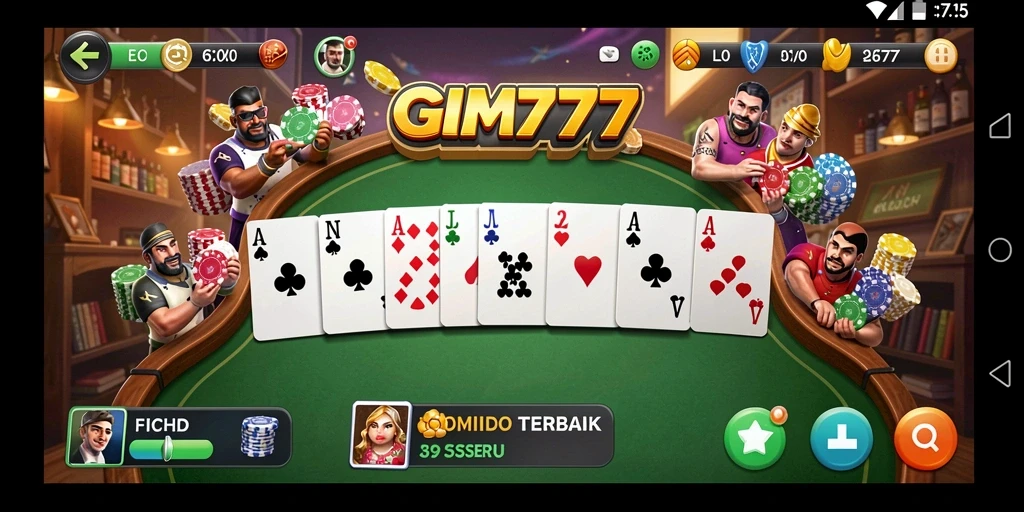 Screenshot utama GIM777 menunjukkan aksi seru permainan Domino.