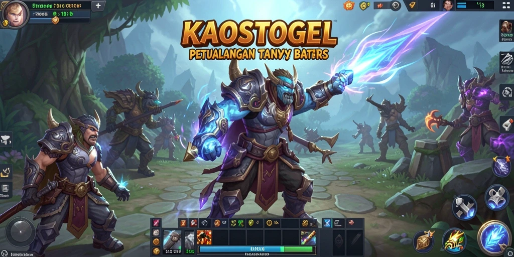Tangkapan layar utama KAOSTOGEL menampilkan pertempuran epik dalam dunia MMORPG yang luas.