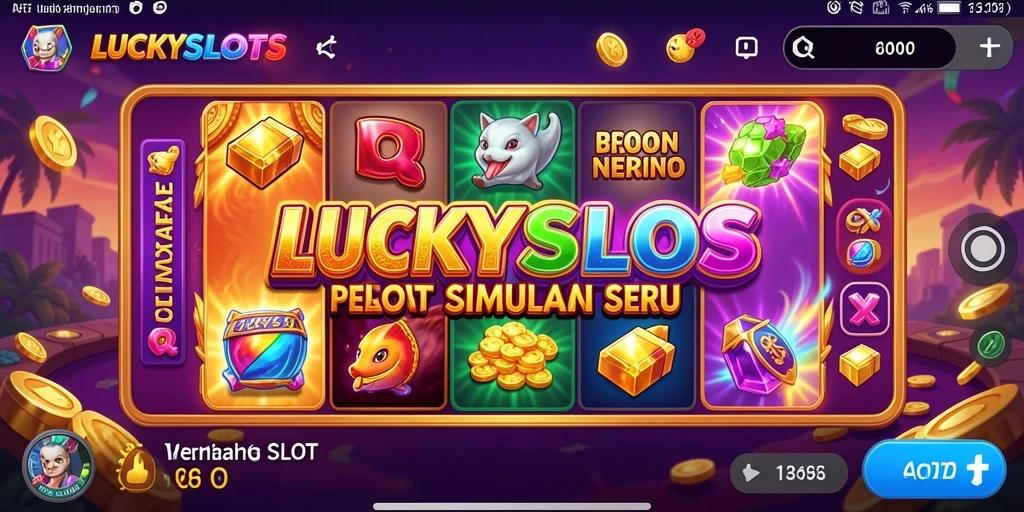 Screenshot LUCKYSLOTS menampilkan gameplay yang seru dan grafis menawan.