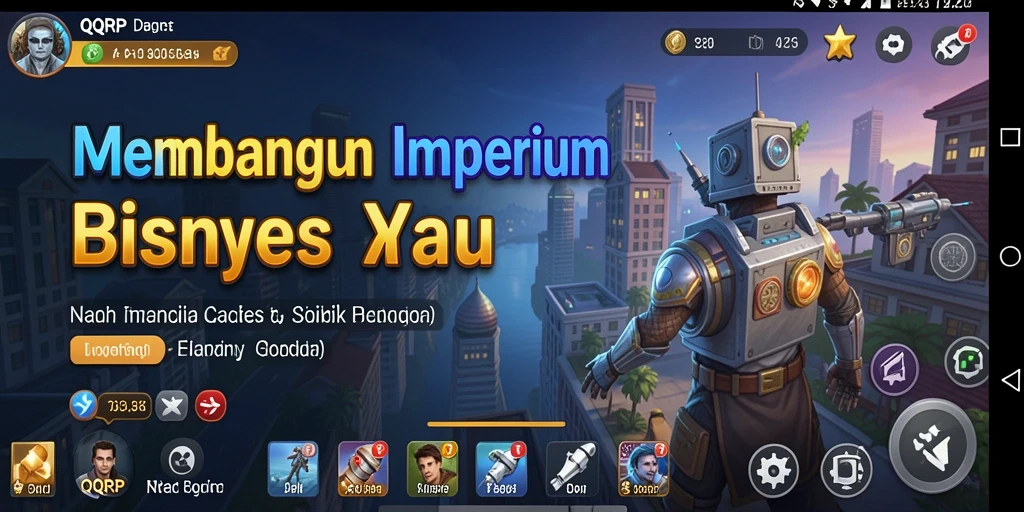Tampilan gameplay QQRP yang menarik dan penuh tantangan bisnis.