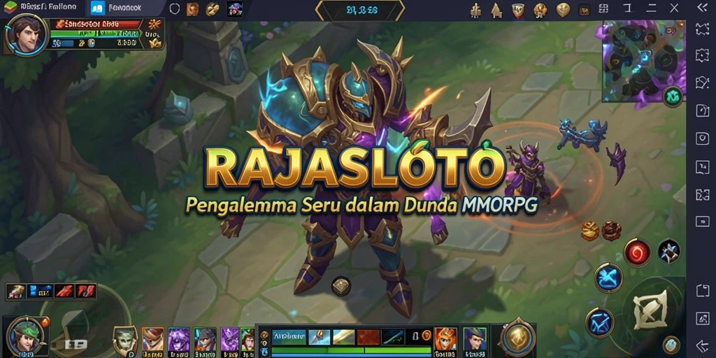 Tampilan gameplay seru dalam RAJASLOTO yang menggambarkan pertarungan epik.