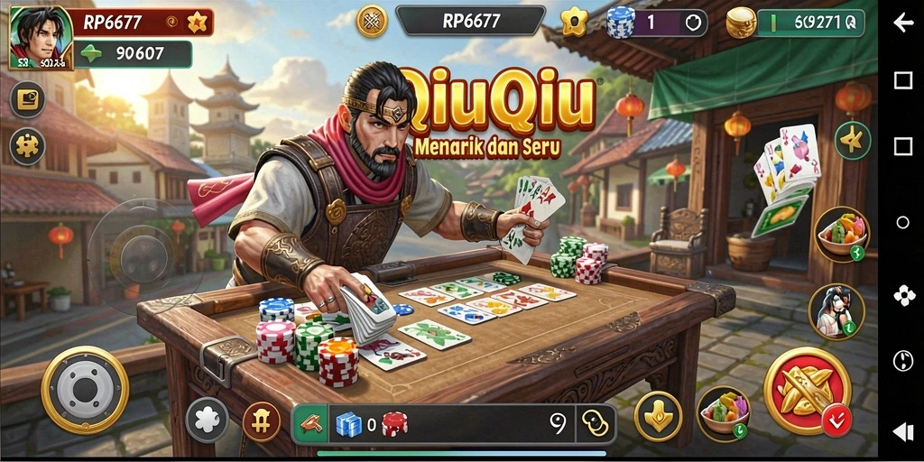 Screenshot utama RP6677 menampilkan gameplay seru QiuQiu.