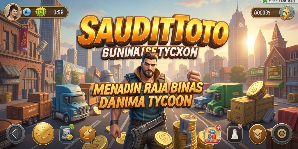 Tampilan gameplay seru SAUDITOTO dengan berbagai pilihan strategi bisnis.