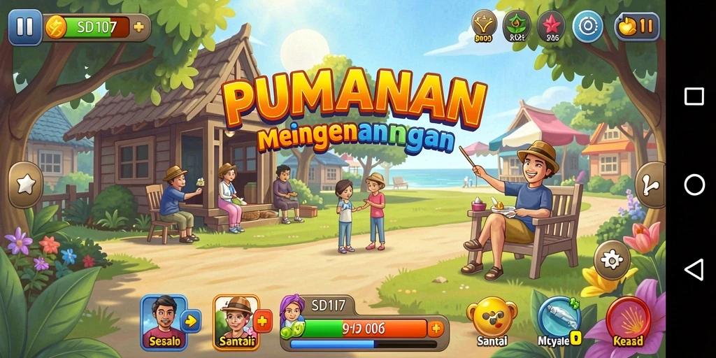 Screenshot dari gameplay SD107 yang menarik dan penuh warna.