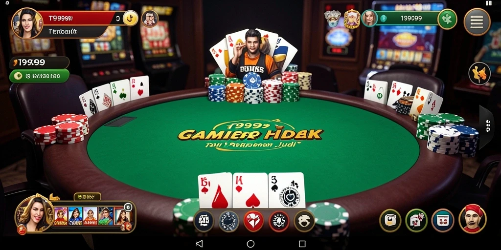 Gameplay poker yang menegangkan dan seru di T9999.