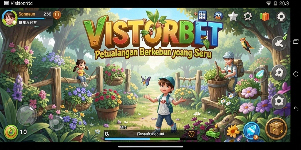 Tampilan gameplay berkebun yang seru di VISITORBET.