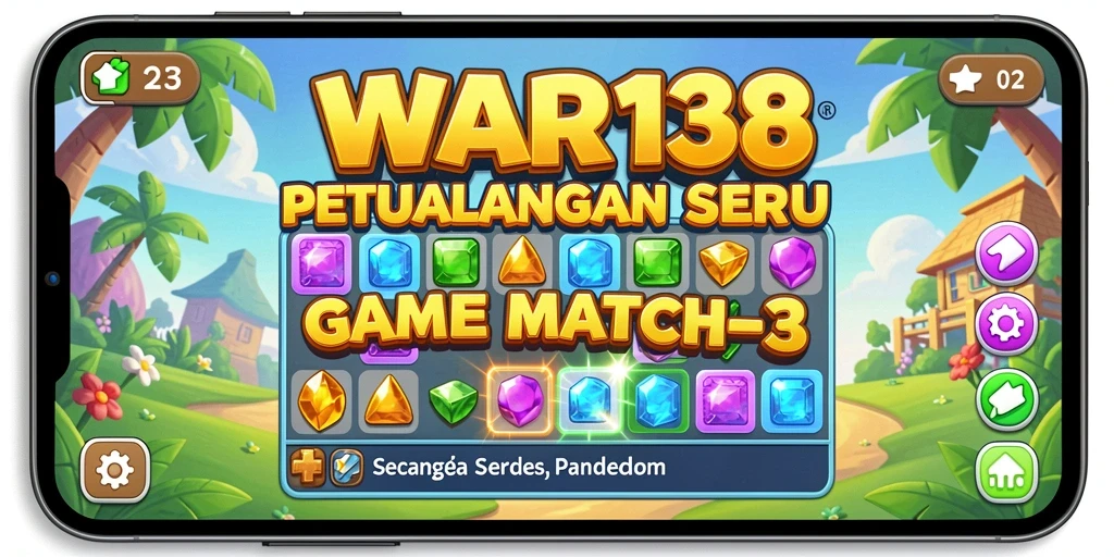 Tangkapan layar menunjukkan gameplay seru WAR138 dengan warna-warni permata.