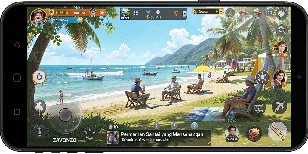 Tampilan seru dalam gameplay ZAVONZO yang menghibur.